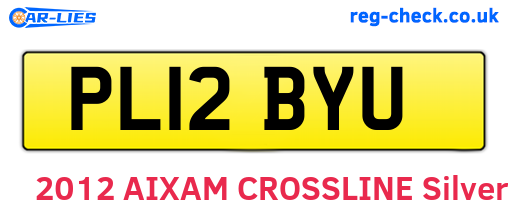 PL12BYU are the vehicle registration plates.