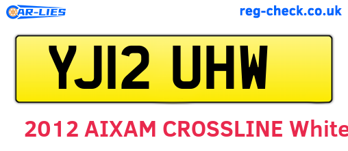 YJ12UHW are the vehicle registration plates.