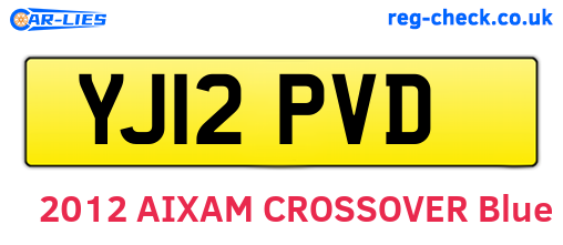 YJ12PVD are the vehicle registration plates.