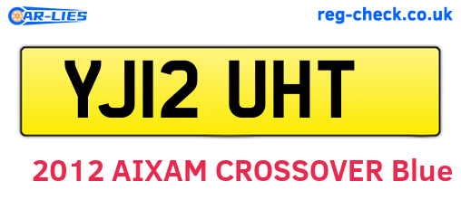 YJ12UHT are the vehicle registration plates.