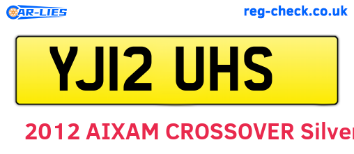YJ12UHS are the vehicle registration plates.