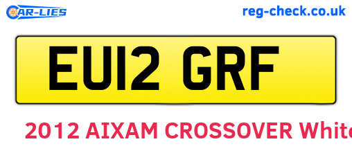 EU12GRF are the vehicle registration plates.