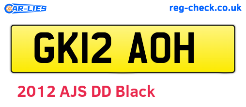 GK12AOH are the vehicle registration plates.