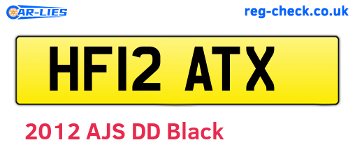 HF12ATX are the vehicle registration plates.