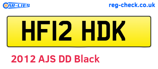 HF12HDK are the vehicle registration plates.