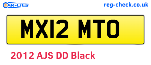 MX12MTO are the vehicle registration plates.