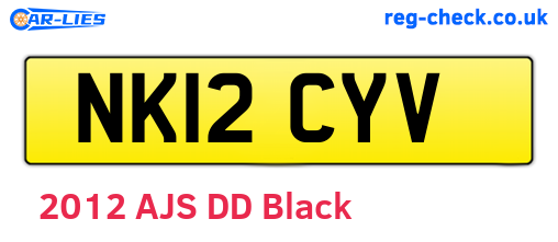 NK12CYV are the vehicle registration plates.
