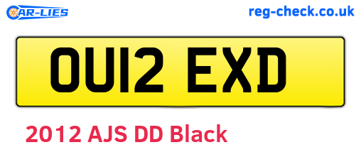 OU12EXD are the vehicle registration plates.