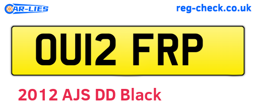 OU12FRP are the vehicle registration plates.