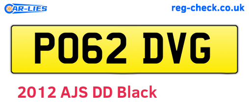 PO62DVG are the vehicle registration plates.