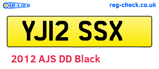 YJ12SSX are the vehicle registration plates.