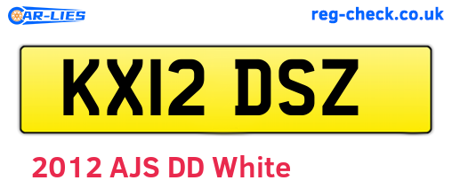 KX12DSZ are the vehicle registration plates.