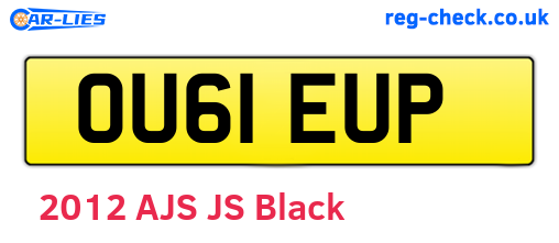 OU61EUP are the vehicle registration plates.