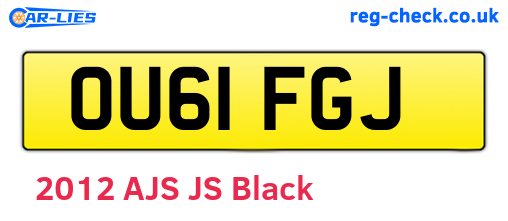 OU61FGJ are the vehicle registration plates.