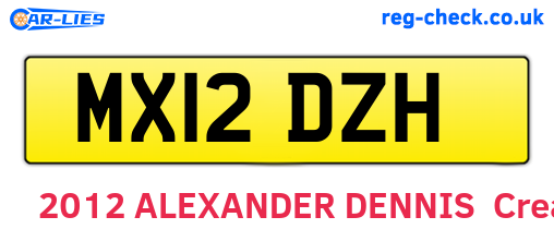 MX12DZH are the vehicle registration plates.