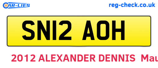 SN12AOH are the vehicle registration plates.