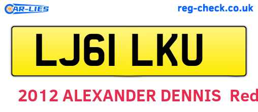 LJ61LKU are the vehicle registration plates.