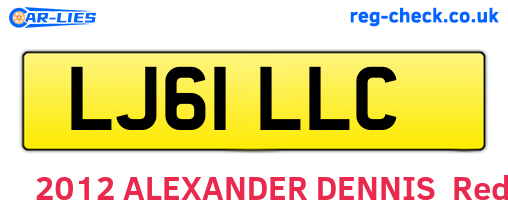 LJ61LLC are the vehicle registration plates.