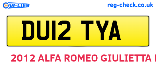 DU12TYA are the vehicle registration plates.