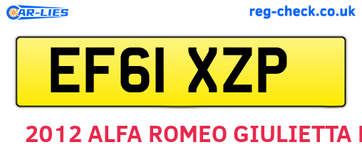 EF61XZP are the vehicle registration plates.