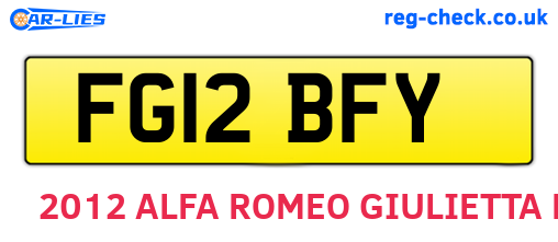 FG12BFY are the vehicle registration plates.