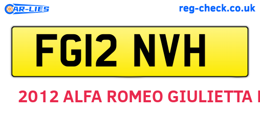 FG12NVH are the vehicle registration plates.