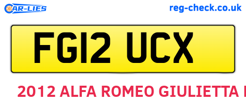 FG12UCX are the vehicle registration plates.