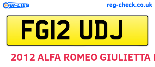 FG12UDJ are the vehicle registration plates.