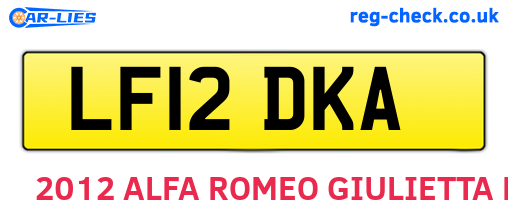 LF12DKA are the vehicle registration plates.