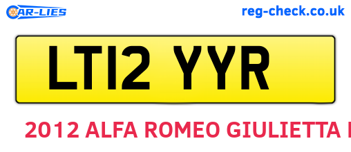 LT12YYR are the vehicle registration plates.