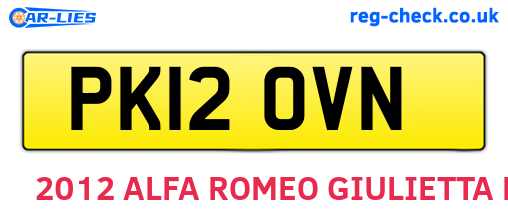 PK12OVN are the vehicle registration plates.