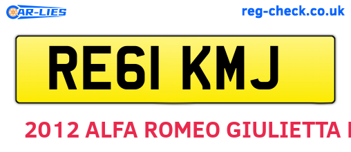 RE61KMJ are the vehicle registration plates.