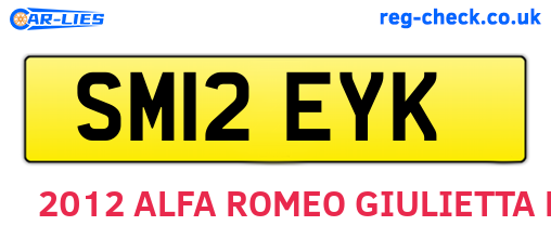 SM12EYK are the vehicle registration plates.