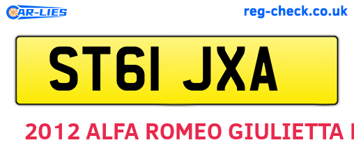ST61JXA are the vehicle registration plates.