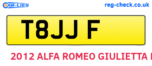 T8JJF are the vehicle registration plates.