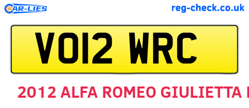 VO12WRC are the vehicle registration plates.