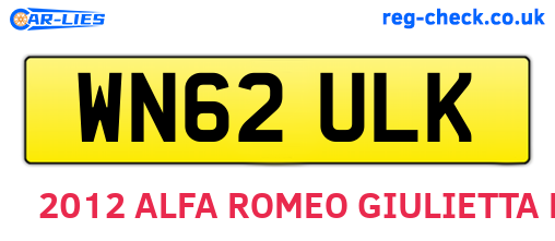 WN62ULK are the vehicle registration plates.