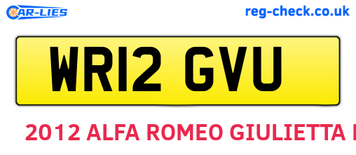 WR12GVU are the vehicle registration plates.