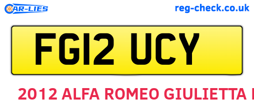 FG12UCY are the vehicle registration plates.