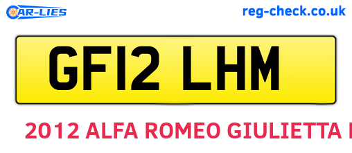 GF12LHM are the vehicle registration plates.