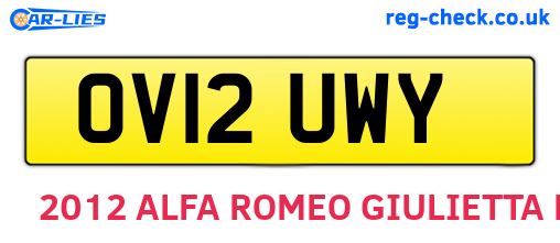 OV12UWY are the vehicle registration plates.