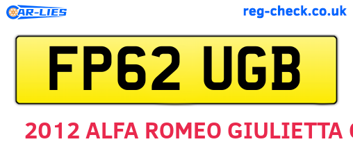 FP62UGB are the vehicle registration plates.