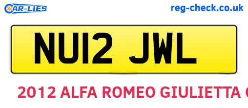NU12JWL are the vehicle registration plates.