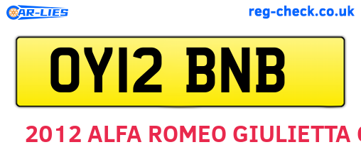OY12BNB are the vehicle registration plates.