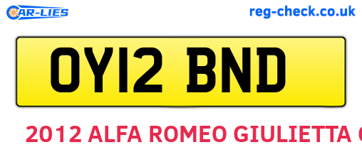 OY12BND are the vehicle registration plates.