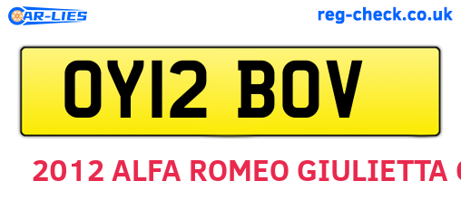 OY12BOV are the vehicle registration plates.