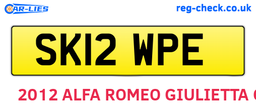 SK12WPE are the vehicle registration plates.