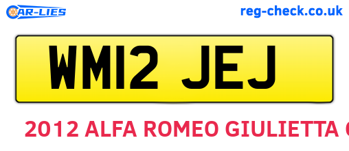WM12JEJ are the vehicle registration plates.