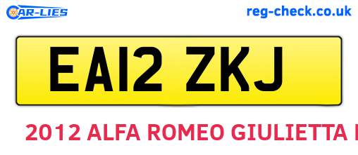 EA12ZKJ are the vehicle registration plates.