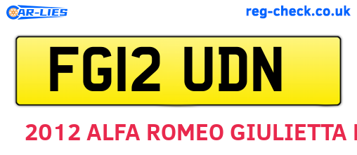FG12UDN are the vehicle registration plates.